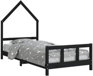 Shumee Dětská postel černá 90 × 190 cm masivní borové dřevo, 834563 - Postel
