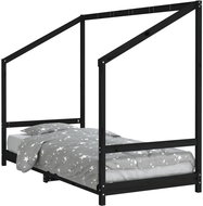 Shumee Dětská postel černá 90 × 200 cm masivní borové dřevo, 835705 - Postel