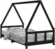 Shumee Dětská postel černá 90 × 190 cm masivní borové dřevo, 834464 - Postel