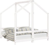 Shumee Dětská postel bílá 2 × (70 × 140) cm masivní borové dřevo - Postel