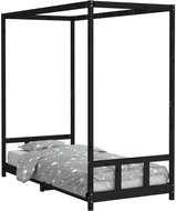 Shumee Children's bed black 90 × 200 cm solid pine wood, 834524 - Bed