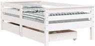 Shumee Dětská postel se zásuvkami bílá 70 × 140 cm masivní borové dřevo, 834442 - Postel