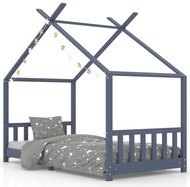 Shumee Children's bed frame grey solid pine wood 90 × 200 cm - Bed Frame
