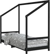Shumee Postel pro děti černá 80 × 200 cm masivní borové dřevo, 835702 - Postel