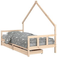 Shumee Dětská postel se zásuvkami 90 × 200 cm masivní borové dřevo, 834552 - Postel