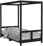 Shumee Dětská postel černá 80 × 160 cm masivní borové dřevo, 834515 - Postel