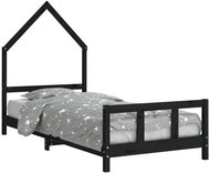 Shumee Dětská postel černá 90 × 200 cm masivní borové dřevo, 834569 - Postel