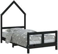 Shumee Dětská postel černá 80 × 160 cm masivní borové dřevo, 834560 - Postel