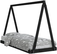 Shumee Dětská postel černá 80 × 200 cm borové dřevo masivní, 834536 - Postel