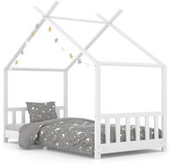 Shumee Children's bed frame white solid pine wood 90 × 200 cm - Bed Frame