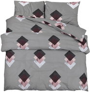 Shumee Bedding set 1+2 grey 200 × 200 cm cotton, patterns, pillows 50 × 75 cm - Bed Linen