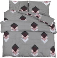 Shumee Bedding set 1+1 grey 135 × 200 cm cotton, patterns, pillow 80 × 80 cm - Bed Linen