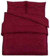 Shumee Bed linen set 1+2 burgundy 220 × 240 cm cotton, without print, pillows 65 × 65 cm - Bed Linen