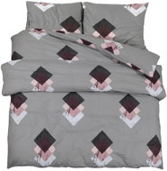 Shumee Bedding set 1+2 grey 260 × 240 cm cotton, patterns, pillows 65 × 65 cm - Bed Linen
