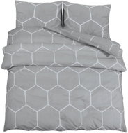 Shumee Bedding set 1+2 grey 200 × 200 cm cotton, honeycomb, pillows 80 × 80 cm - Bed Linen