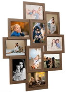 Shumee Collage photo frame, 10 pictures, 10 × 15 cm, light brown MDF - Photo Frame
