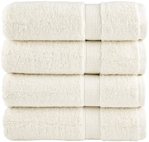 Shumee Premium 4 ks krémové 100 × 150 cm 600 g/m2 100% bavlna, 137480 - Towel Set - Main image