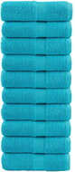 Shumee Premium na ruce 10 ks tyrkysové 30 × 30 cm 600 g/m2 bavlna - Towel Set