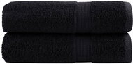 Shumee Premium na ruce 2 ks černé 50 × 100 cm 600 g/m2 100% bavlna - Towel Set