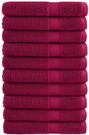 Shumee Premium 10 ks bordó 100 × 200 cm 600 g/m2 100% bavlna - Towel Set