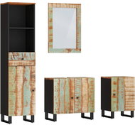 Shumee Bathroom furniture, 4 pieces, solid recycled wood - Bathroom Set