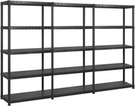 Shumee Storage rack 5 tiers, black, 255 × 40 × 185 cm, plastic - Shelving Unit