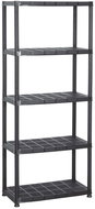 Shumee Úložný regál 5patrový, černý, 71 × 38 × 170 cm, plast - Shelving Unit