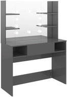 Shumee Cosmetic table with LED lights 100 × 40 × 135 cm MDF bright grey - Dressing Table