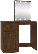 Shumee Dressing table with LED brown oak 90 × 50 × 132,5 cm composite - Dressing Table