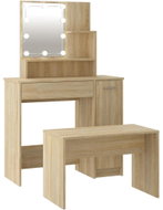 Shumee Dressing table set with LED oak sonoma composite wood, 3114117 - Dressing Table