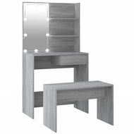 Shumee Dressing Table Set with LED Grey Sonoma Composite Wood, 3114113 - Dressing Table