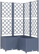 SHUMEE Zahradní truhlík s treláží tmavě šedý 80 × 80 × 136 cm PP - Truhlík