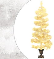 Shumee Spirálový vánoční stromek s LED a květináčem bílý 120 cm PVC - Christmas Tree