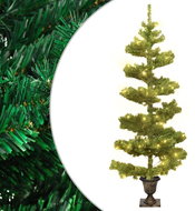 Shumee Spirálový vánoční stromek s LED a květináčem zelený 120 cm PVC - Christmas Tree