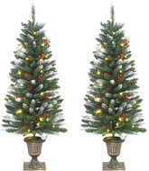 Shumee Umělé vánoční stromky 100 LED diod zelené a bílé 120 cm, 2 ks - Christmas Tree
