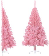 Shumee Umělý poloviční vánoční stromek se stojanem růžový 150 cm PVC - Christmas Tree