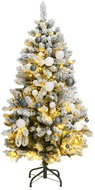 Shumee Umělý sklápěcí vánoční stromek se 150 LED a koulemi 120 cm, šedá - Christmas Tree