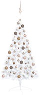 Shumee Umělý vánoční půl stromek s LED a sadou koulí bílý 120 cm, 3077568 - Christmas Tree