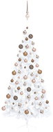 Shumee Umělý vánoční půl stromek s LED a sadou koulí bílý 210 cm - Christmas Tree