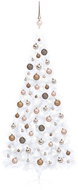 Shumee Umělý vánoční půl stromek s LED a sadou koulí bílý 240 cm, 3077572 - Christmas Tree