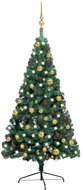Shumee Umělý vánoční půl stromek s LED a sadou zlatých koulí zelený 120 cm, 3077477 - Christmas Tree