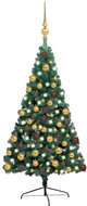 Shumee Umělý vánoční půl stromek s LED a sadou zlatých koulí zelený 180 cm, 3077479 - Christmas Tree
