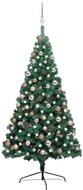 Shumee Umělý vánoční půl stromek s LED a sadou koulí zelený 180 cm, 3077565 - Christmas Tree