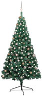Shumee Umělý vánoční půl stromek s LED a sadou koulí zelený 210 cm - Christmas Tree