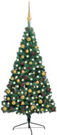 Shumee Umělý vánoční půl stromek s LED a sadou zlatých koulí zelený 210 cm, 3077480 - Christmas Tree