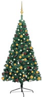 Shumee Umělý vánoční půl stromek s LED a sadou zlatých koulí zelený 240 cm, 3077481 - Christmas Tree