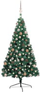 Shumee Umělý vánoční půl stromek s LED a sadou koulí zelený 240 cm, 3077567 - Christmas Tree