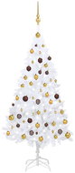 Shumee Umělý vánoční stromek s LED a sadou koulí bílý 150 cm PVC, 3077540 - Christmas Tree