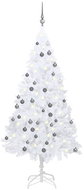 Shumee Umělý vánoční stromek s LED a sadou koulí bílý 150 cm PVC, 3077712 - Christmas Tree