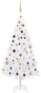 Shumee Umělý vánoční stromek s LED a sadou koulí bílý 180 cm PVC - Christmas Tree